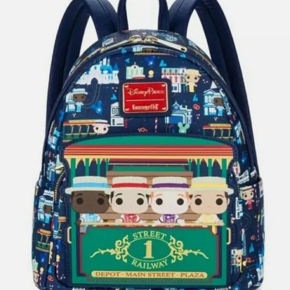 Loungefly Disney Parks Dapper Dan Main Street Blue Backpack